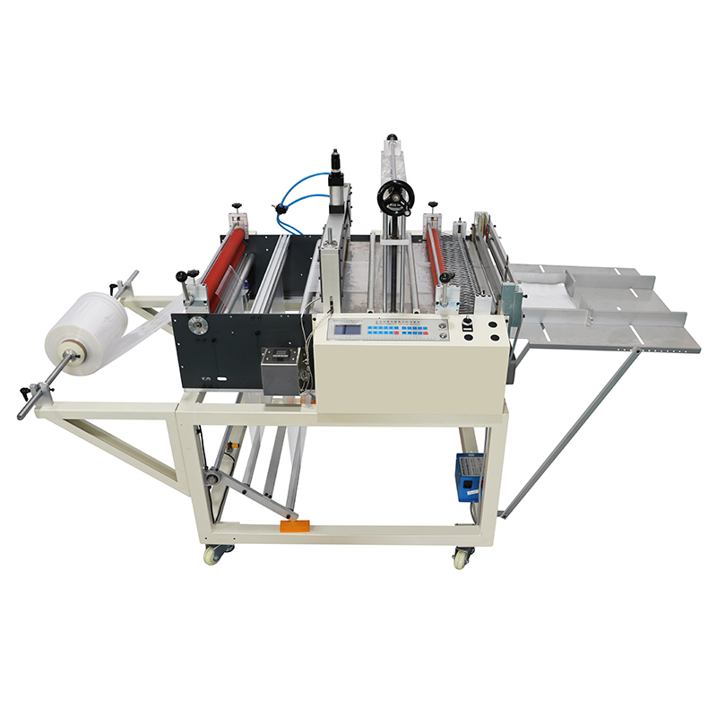 600mm Pn&ouml;matik Sıcak Sızdırmazlık Soğuk Kesim Plastik Torba Rulodan Sac Kesme Makinasına